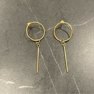 Uncommon James Stud Gold Dangly Earrings